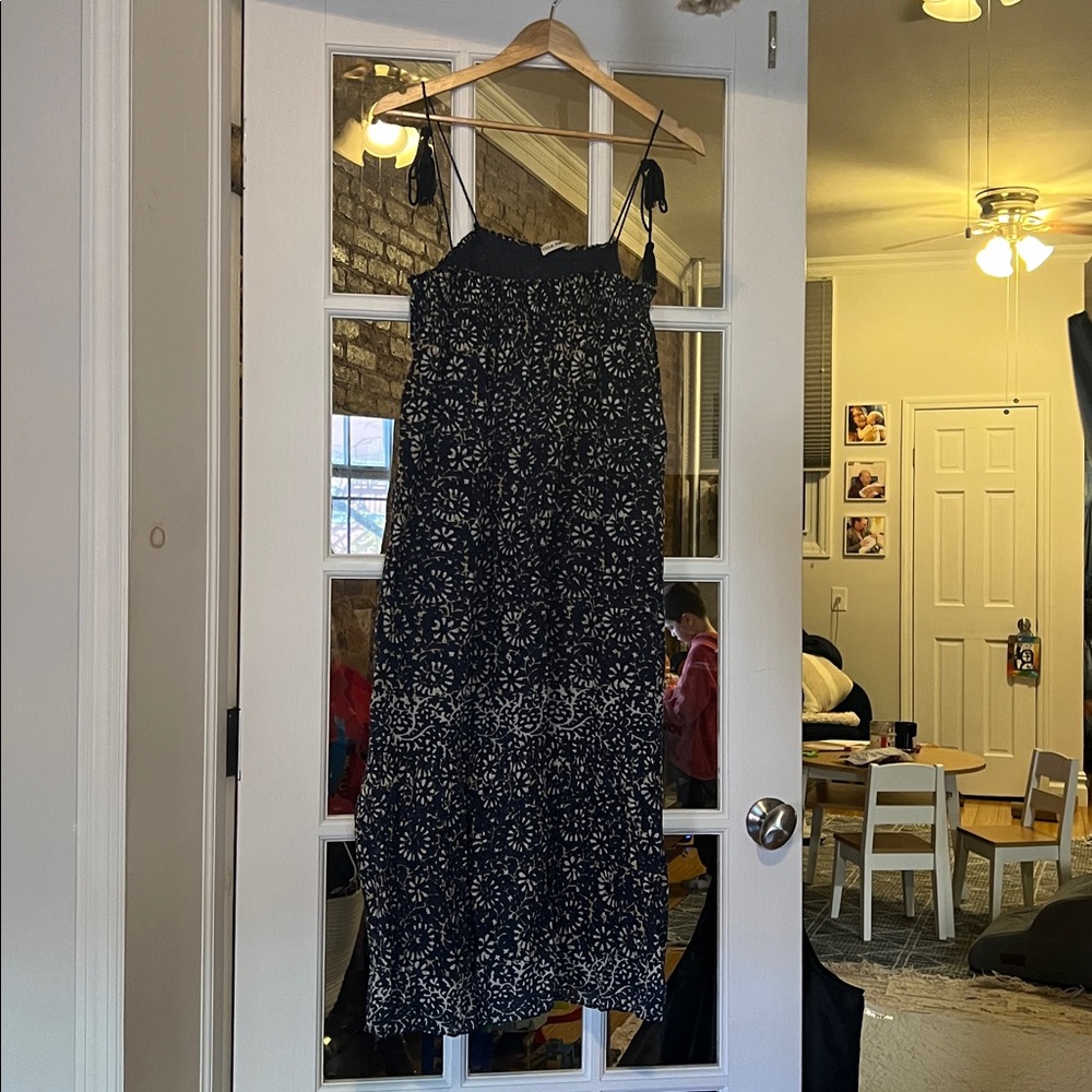 Ulla Johnson Navy and Cream Textured Dress - Picture 2 of 9